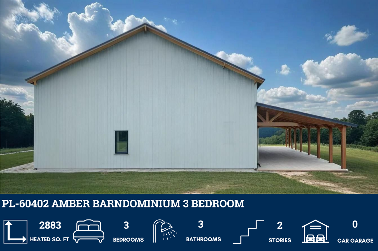 PL-60402 Amber Barndominium House Plan