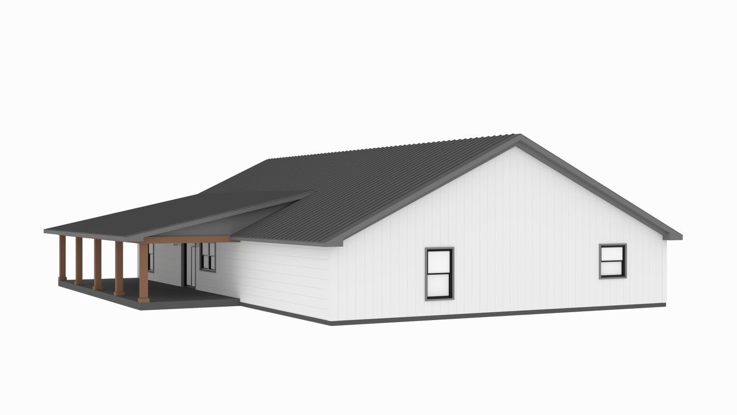 PL-60703 Sparrow Barndominium House Plan