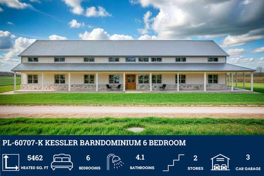 PL-60707-K Kessler Barndominium House Plan