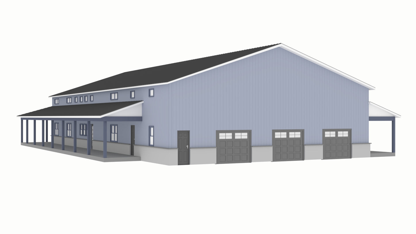 PL-60707-K Kessler Barndominium House Plan