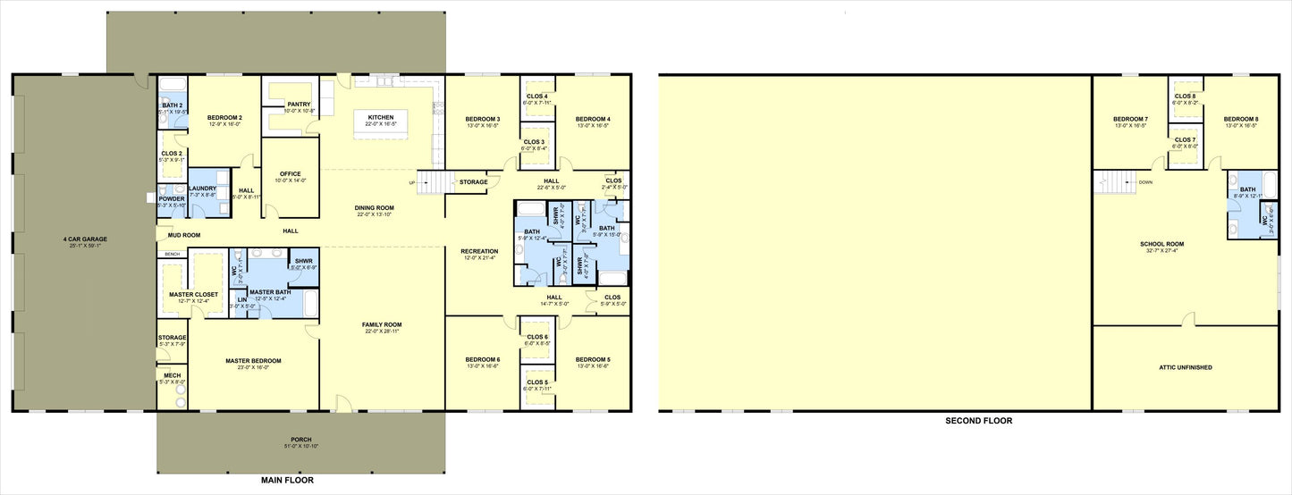 PL-60707 Meadowview Barndominium House Plan