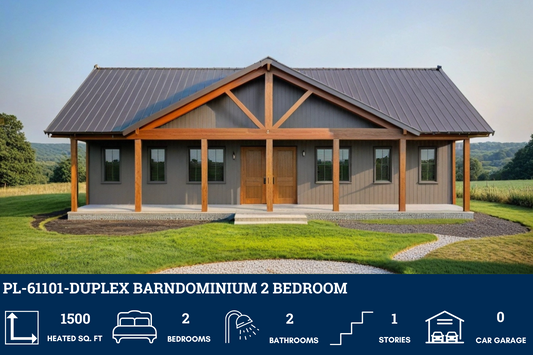 PL-61101-Duplex Barndominium House Plan