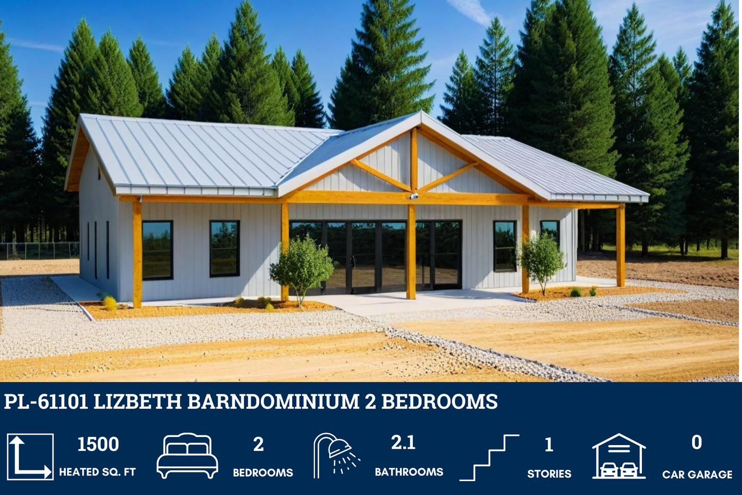 PL-61101 Lizbeth Barndominium House Plan