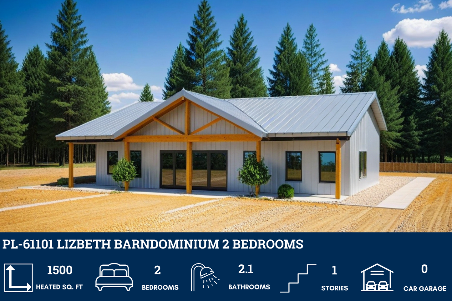 PL-61101 Lizbeth Barndominium House Plan