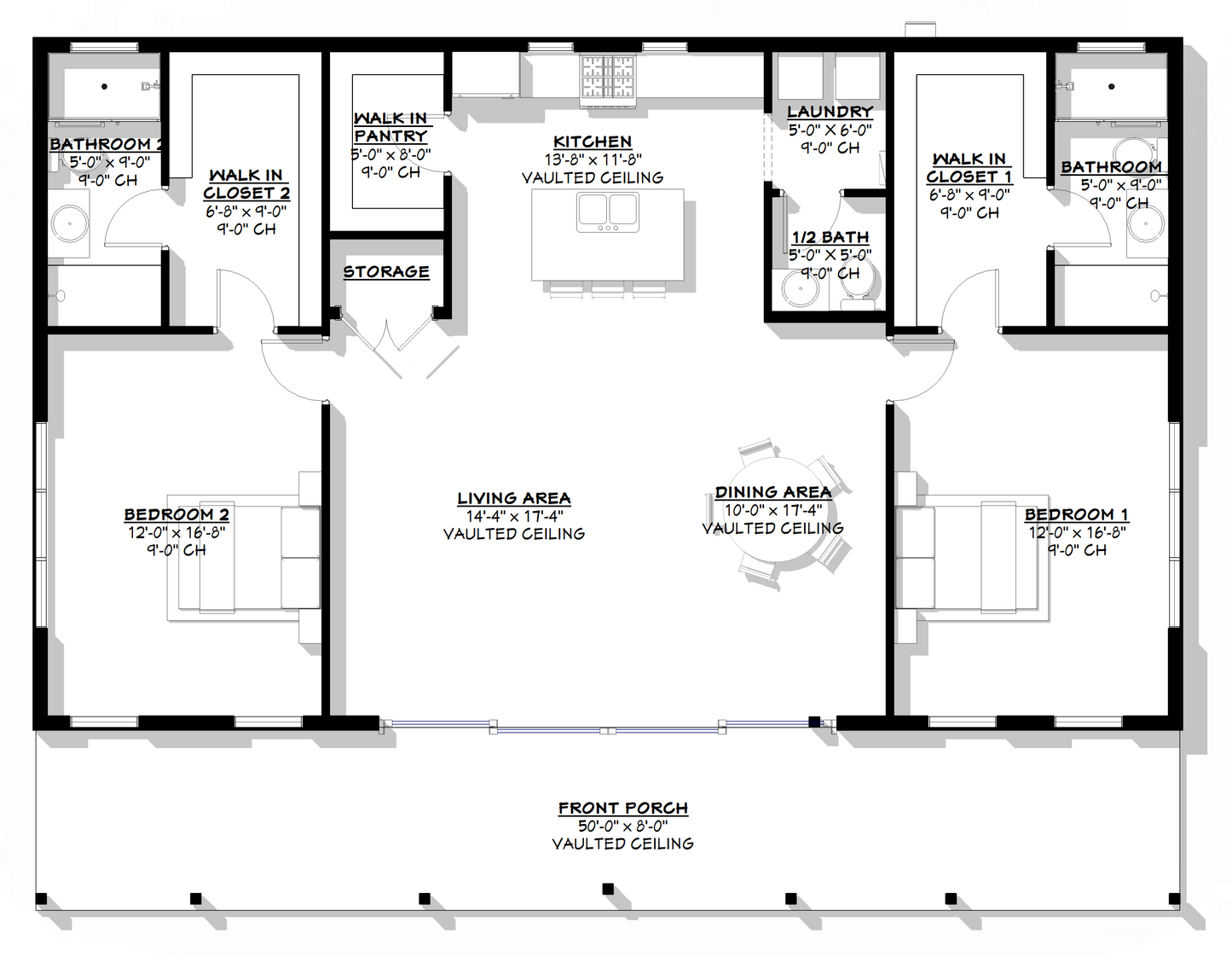PL-61101 Lizbeth Barndominium House Plan