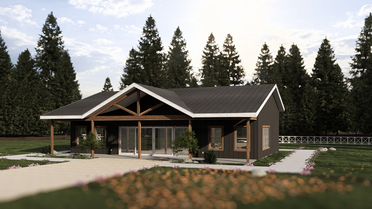 PL-61101 Lizbeth Barndominium House Plan