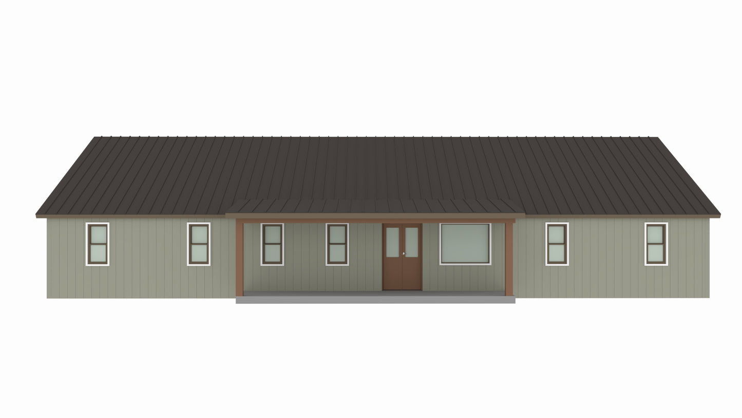 PL-61302-A Adam Barndominium House Plan