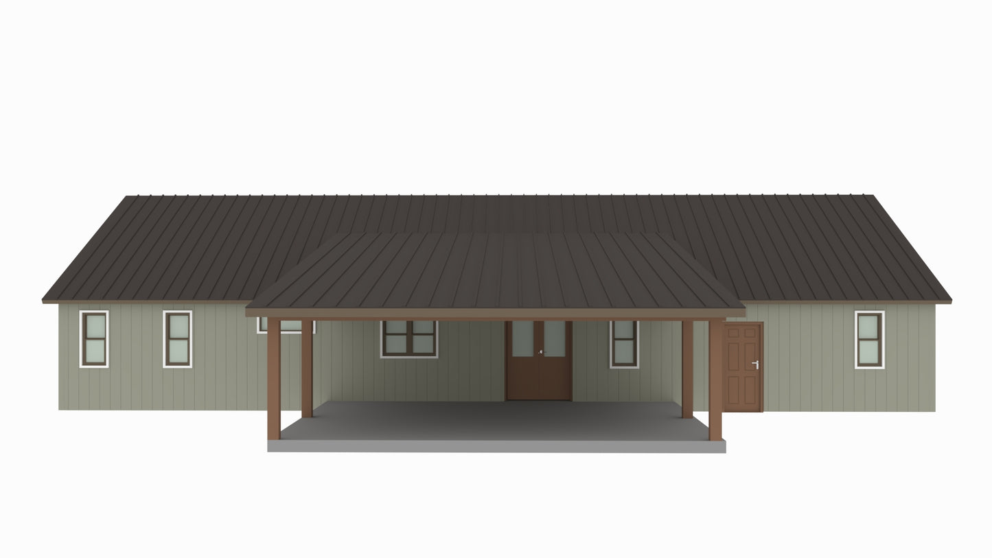 PL-61302-A Adam Barndominium House Plan