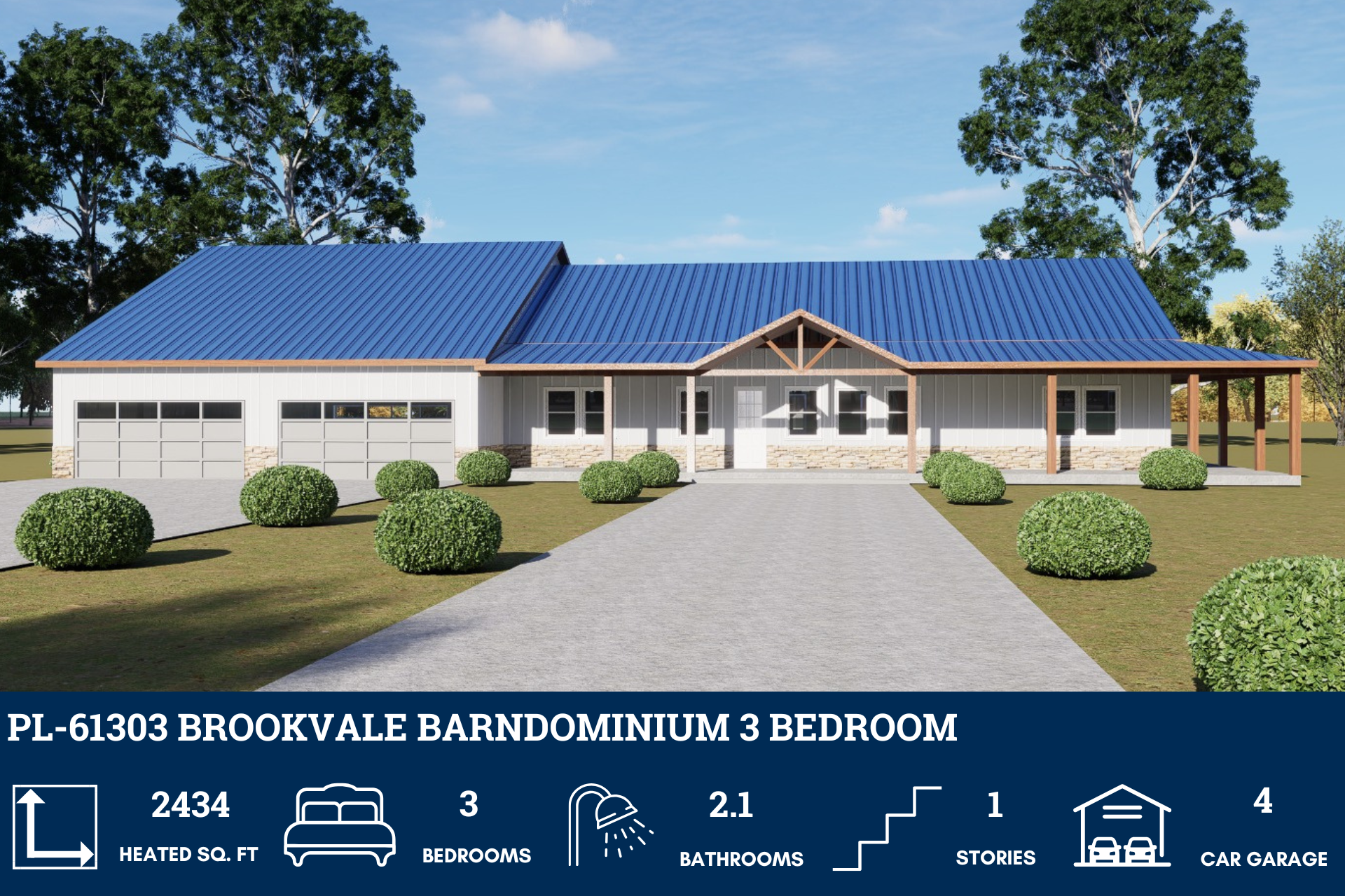 PL-61303 Brookvale Barndominium House Plan – Barndominium Plans, image size:1920x1280