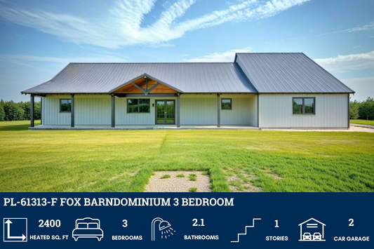 PL-61313-F Fox Barndominium House Plan