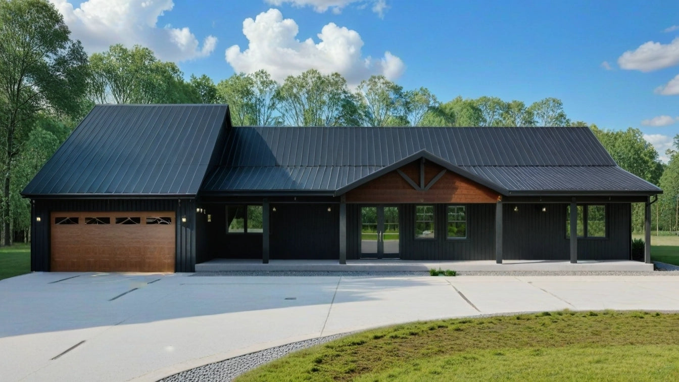 PL-61313 Pinewood Barndominium House Plan