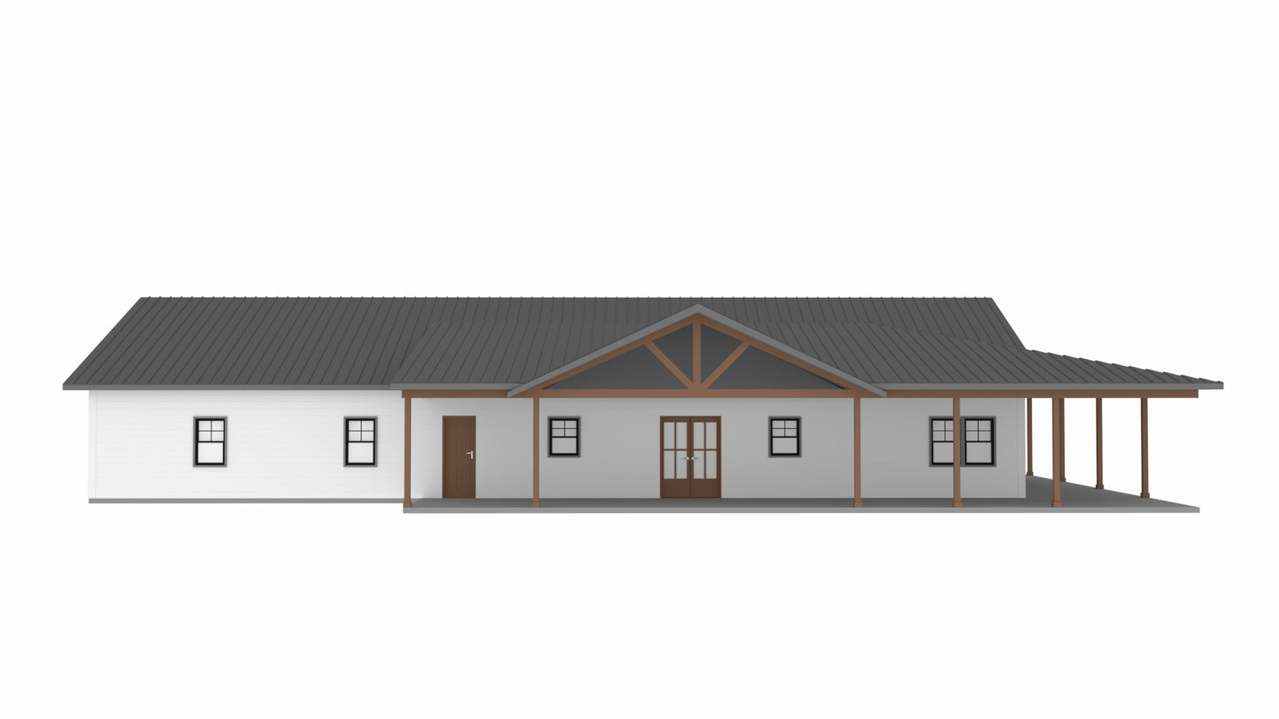 PL-61901 Athena Barndominium House Plan
