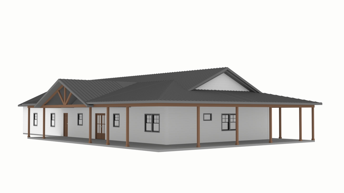 PL-61901 Athena Barndominium House Plan