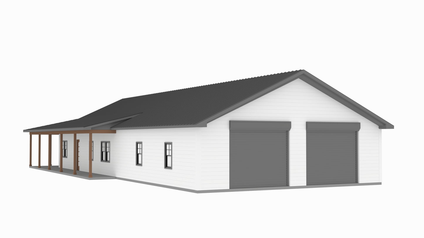 PL-61901 Athena Barndominium House Plan