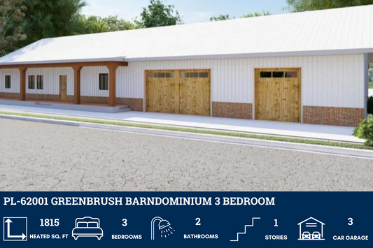 PL-62001 Greenbrush Barndominium House Plan