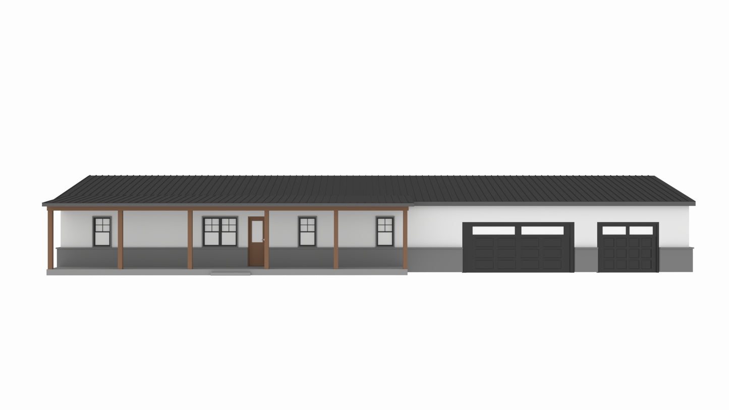 PL-62001 Greenbrush Barndominium House Plan