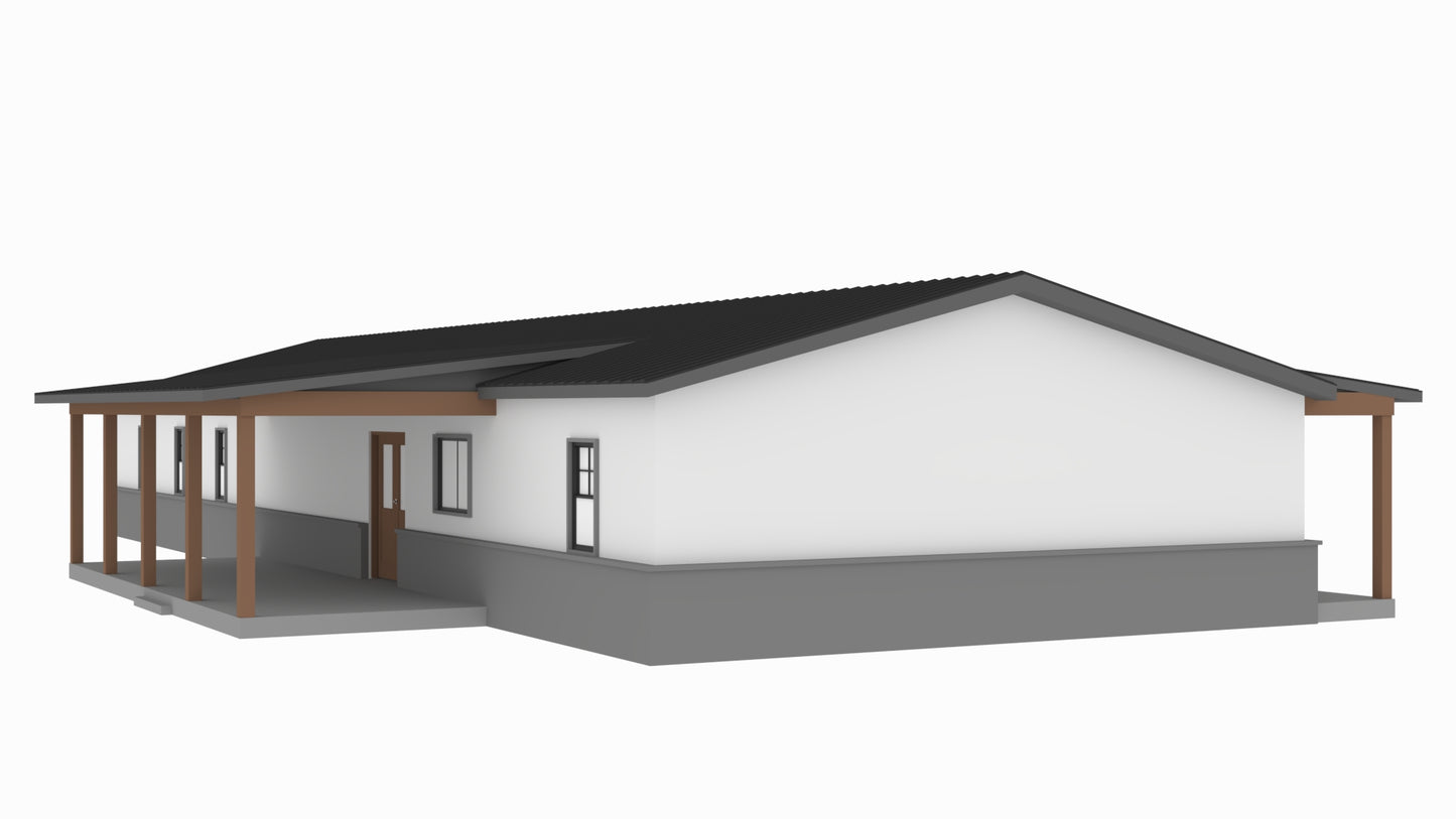 PL-62001 Greenbrush Barndominium House Plan