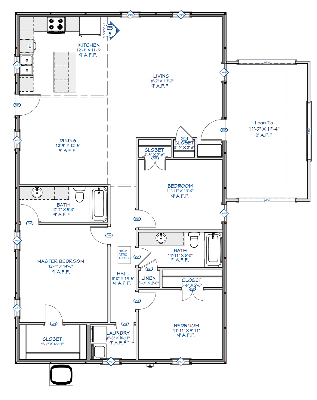 PL-62003 Duke Barndominium House Plan