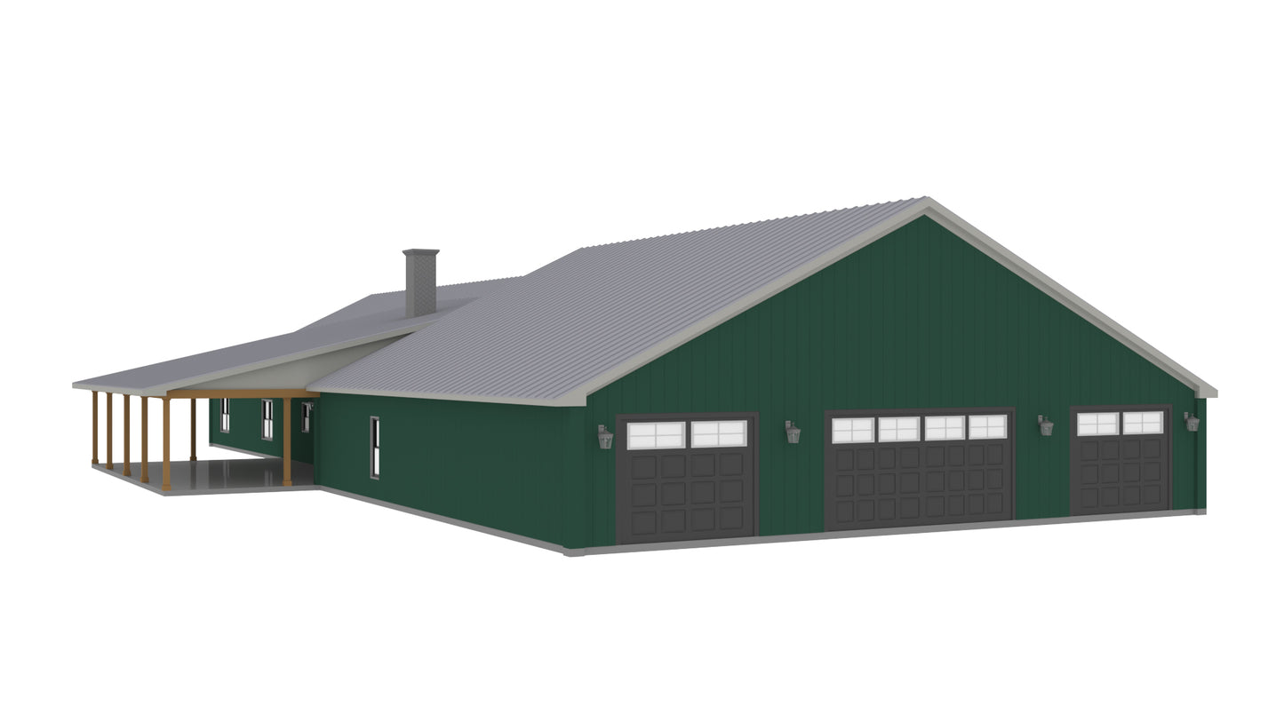 PL-62103 Willow Barndominium House Plans