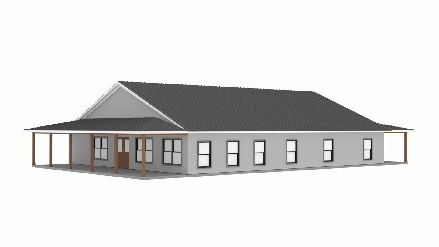 PL-62205 Whiting Barndominium House Plan