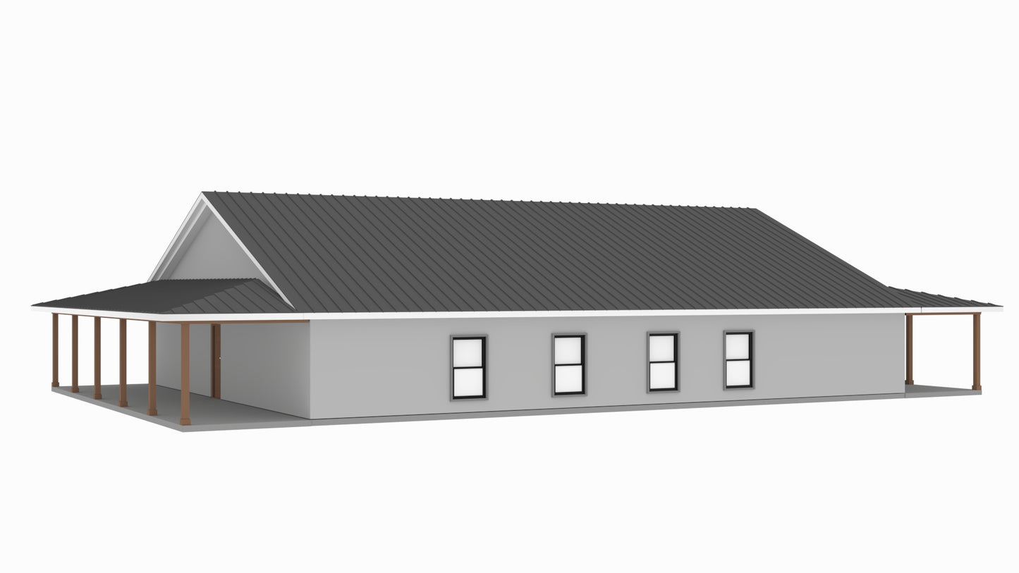 PL-62205 Whiting Barndominium House Plan