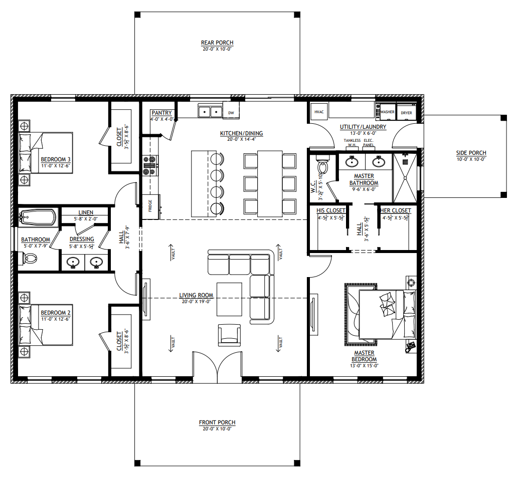 PL-62301-C Claire Barndominium House Plan