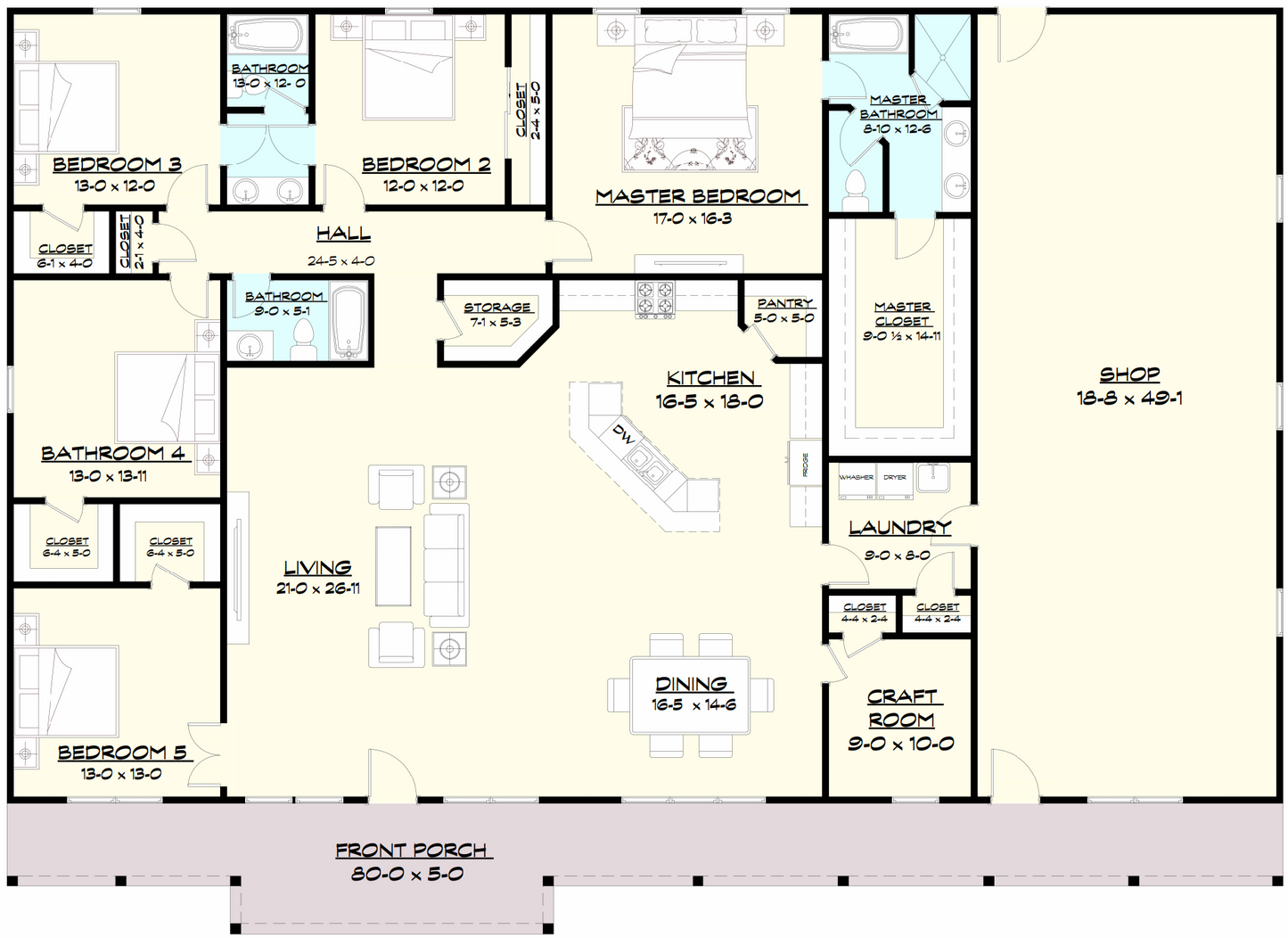 PL-62307 Sunnyside Barndominium House Plans