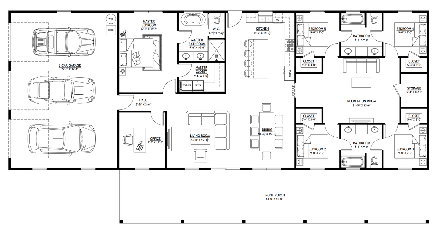 PL-62312-D Devin Barndominium House Plan