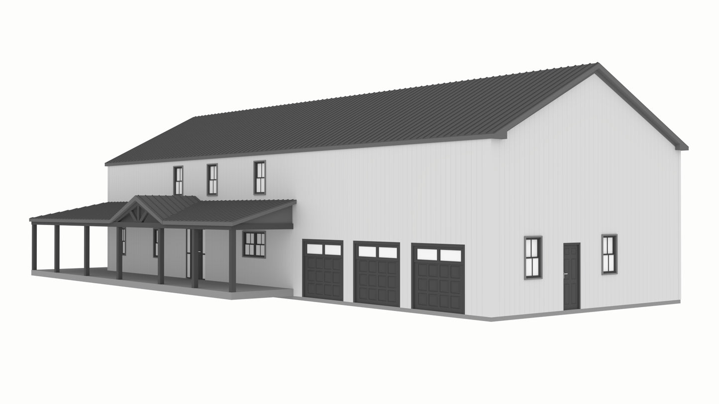 PL-62324 Milford Barndominium House Plan