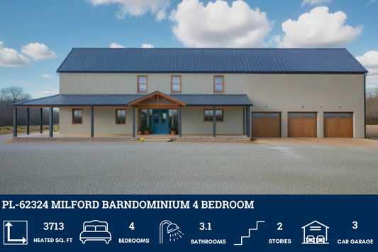 PL-62324 Milford Barndominium House Plan