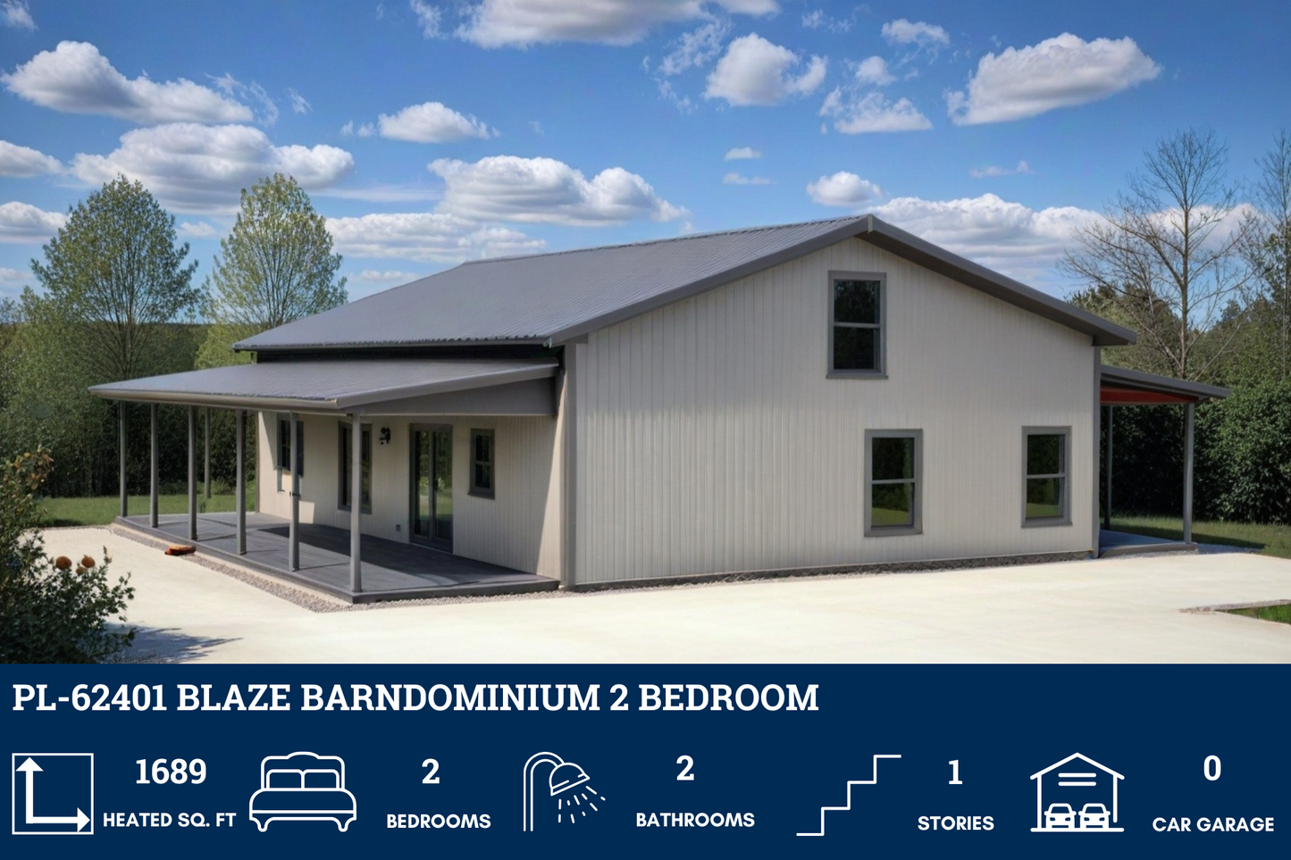 PL-62401 Blaze Barndominium House Plan