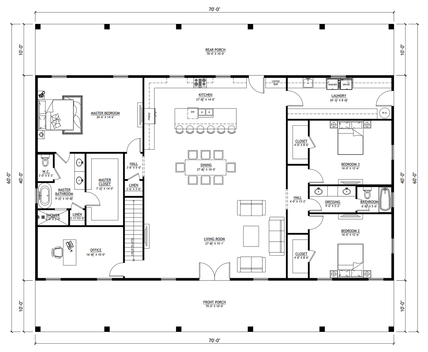 PL-62512-V Vail Barndominium House Plan