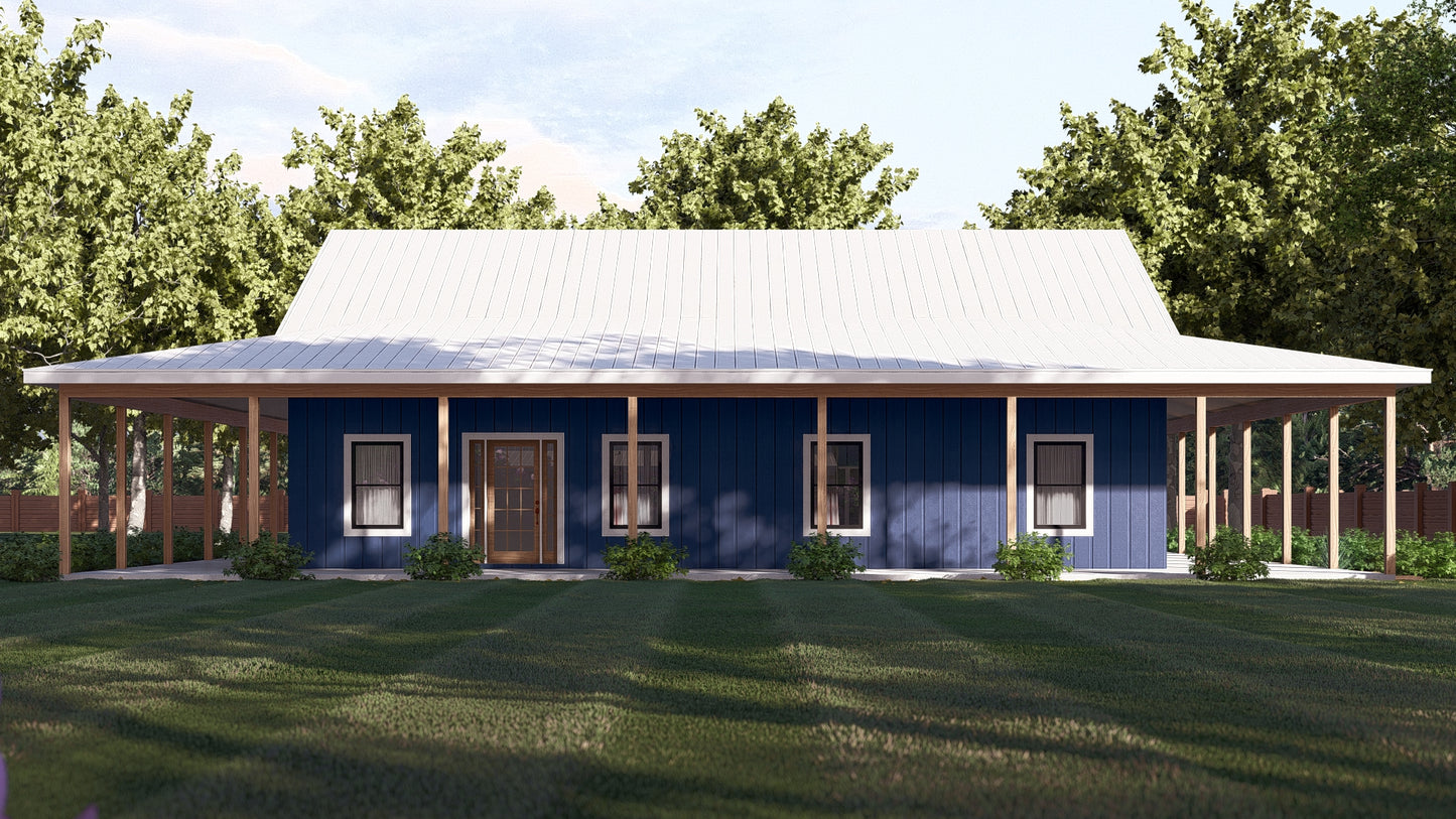 PL-62512 Alexander Barndominium House Plan