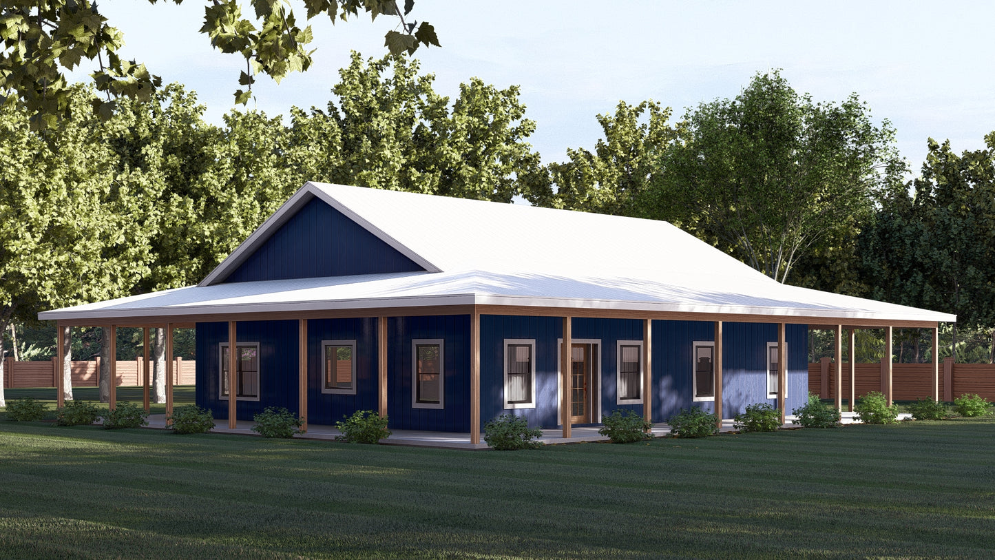 PL-62512 Alexander Barndominium House Plan
