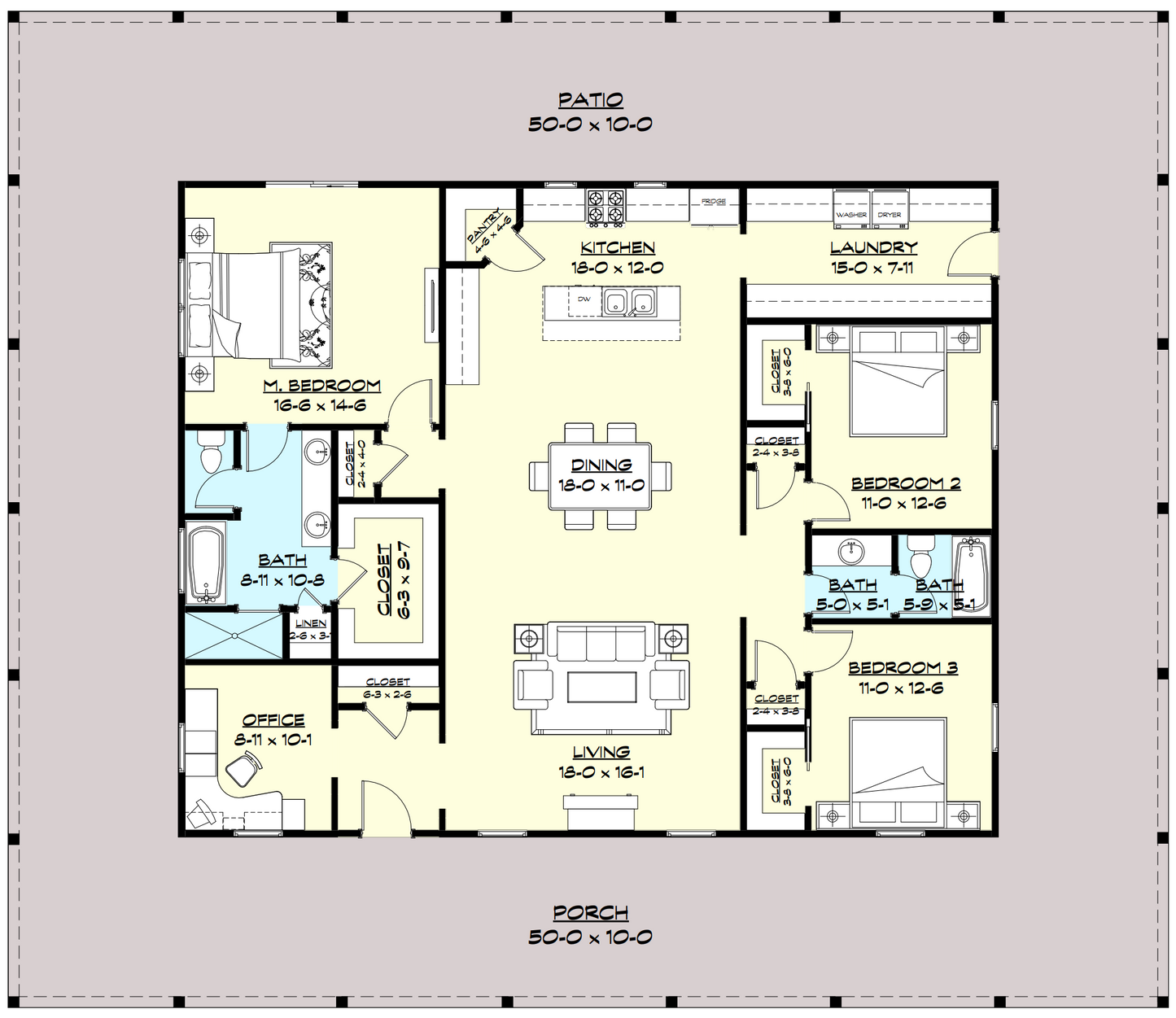 PL-62512 Alexander Barndominium House Plan