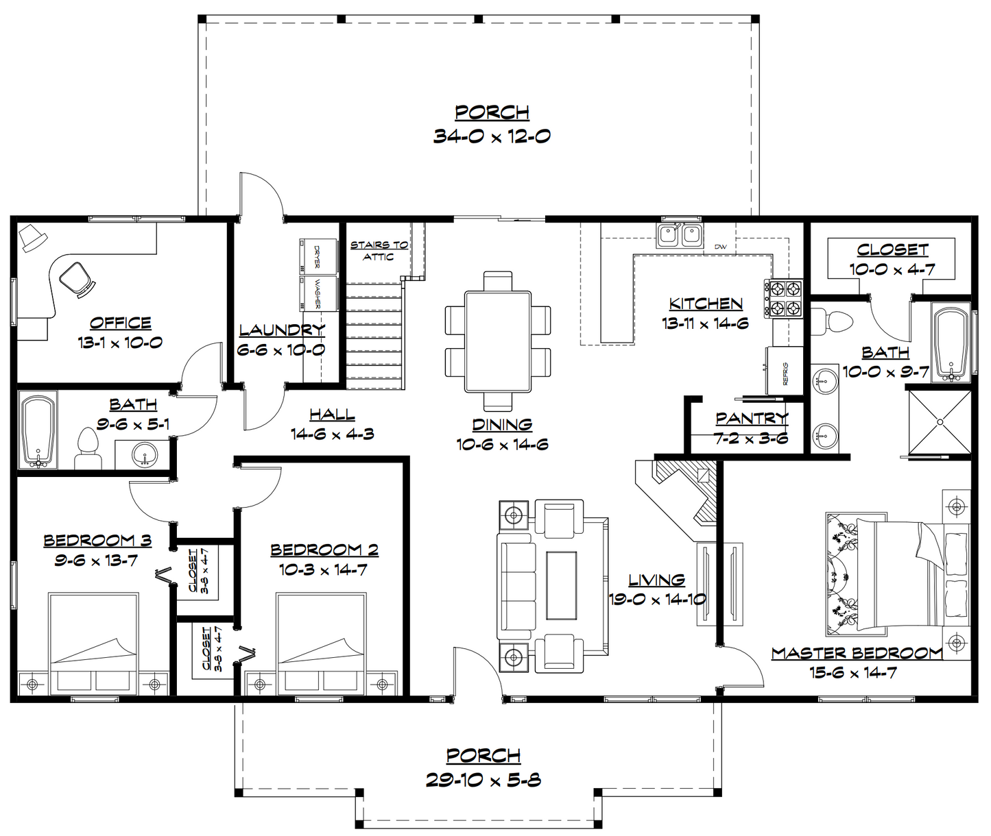 PL-62513 Harper Barndominium House Plan