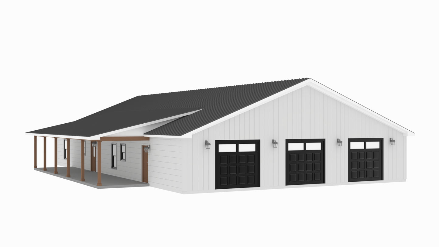 PL-62515 Isabel Barndominium House Plan