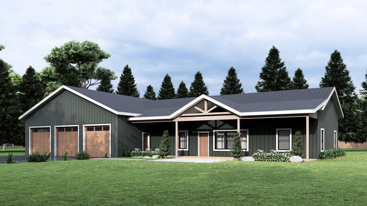 PL-62516 Johnson Barndominium House Plan