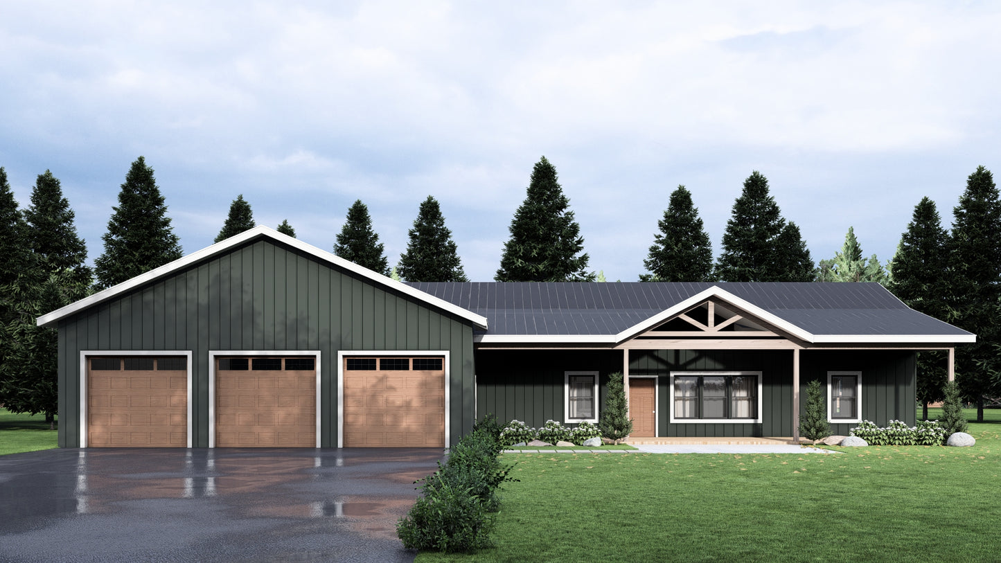 PL-62516 Johnson Barndominium House Plan