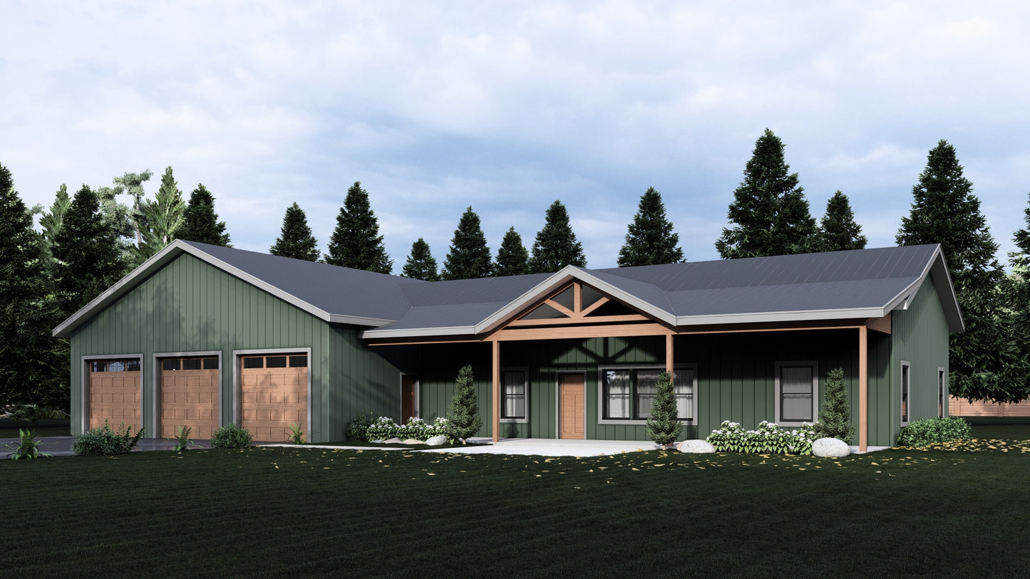 PL-62516 Johnson Barndominium House Plan