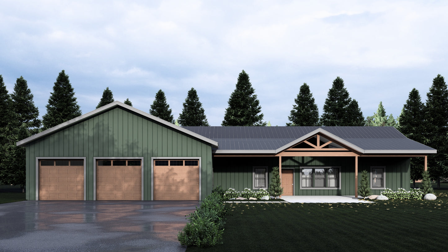 PL-62516 Johnson Barndominium House Plan