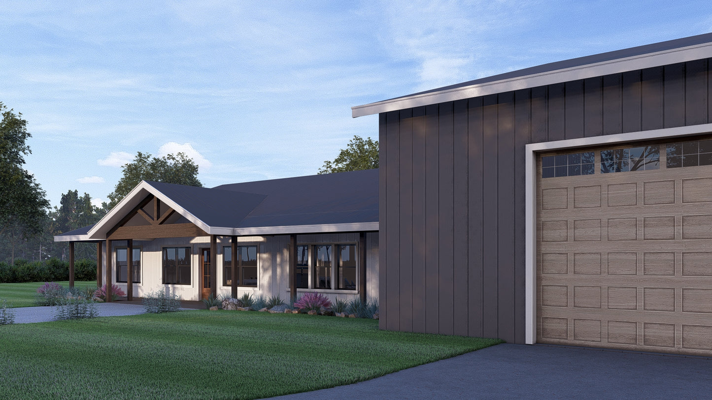 PL-62519 Walter Barndominium House Plan