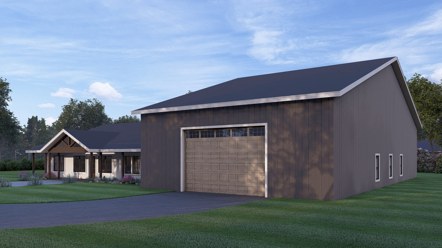 PL-62519 Walter Barndominium House Plan