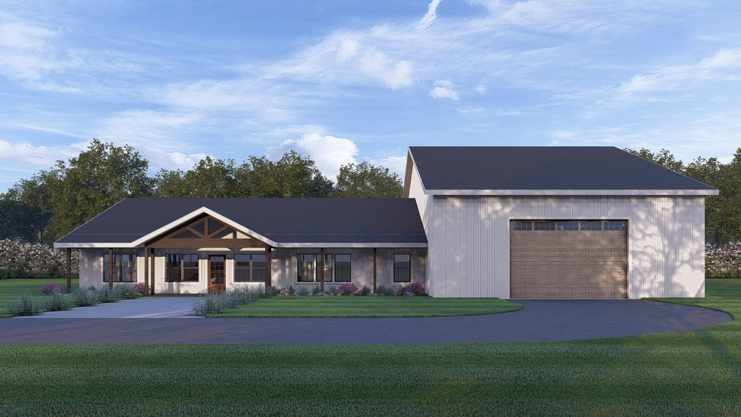 PL-62519 Walter Barndominium House Plan