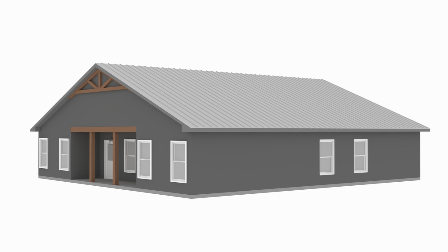 PL-62520 Amelia Barndominium House Plan
