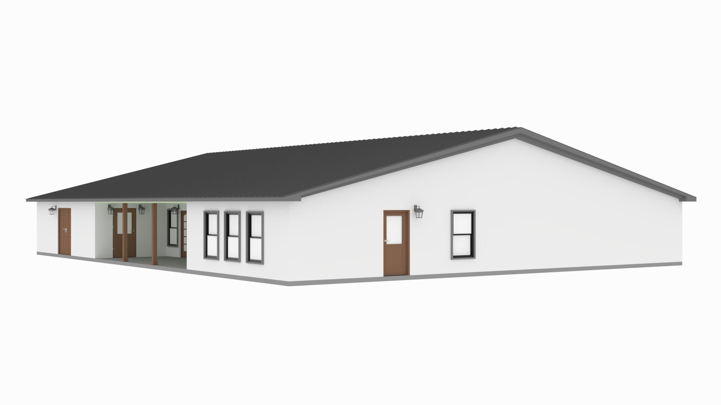PL-62521 Neptune Barndominium House Plan