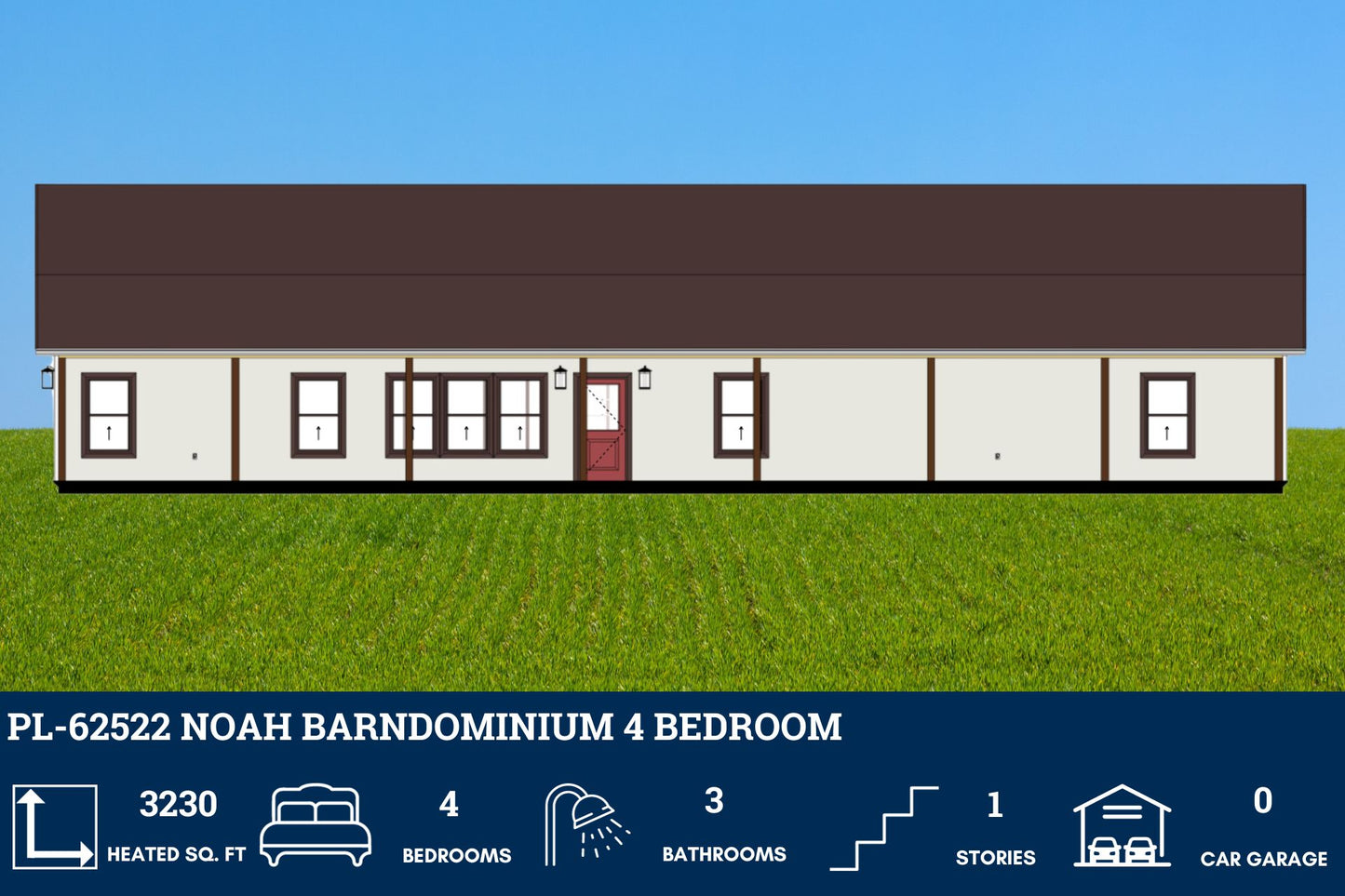 PL-62522 Noah Barndominium House Plan