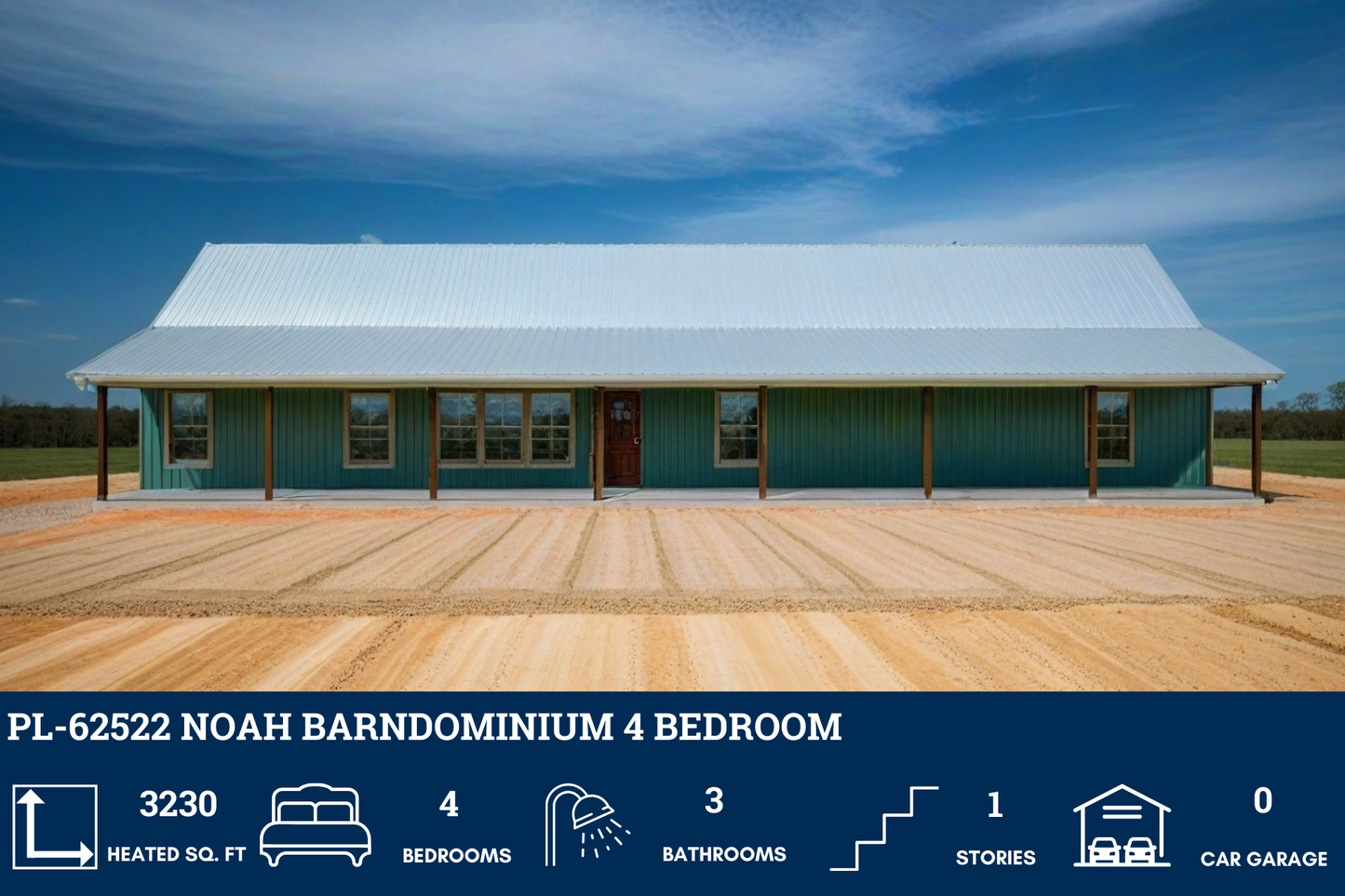 PL-62522 Noah Barndominium House Plan