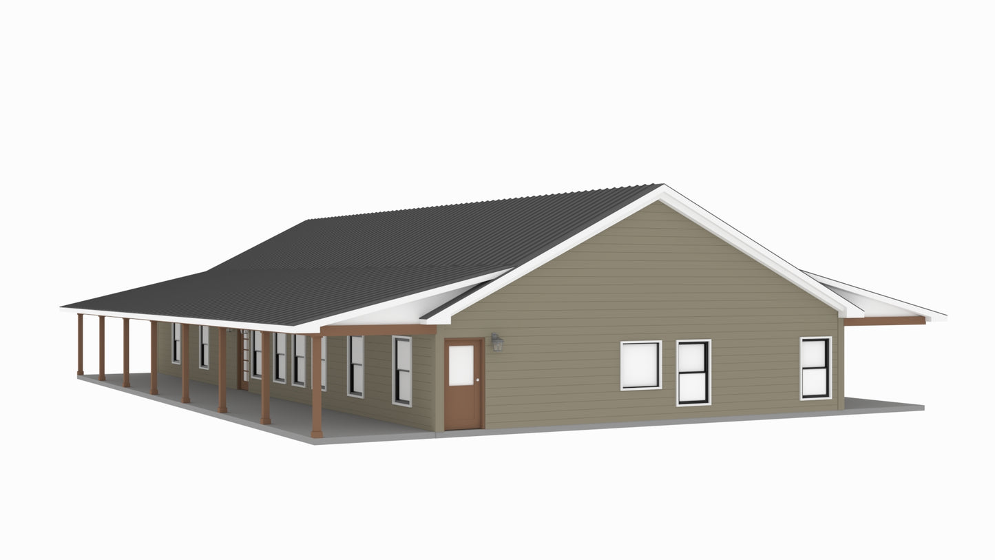 PL-62522 Noah Barndominium House Plan