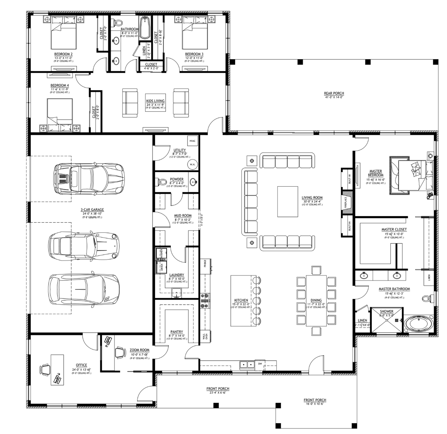 PL-62650 Oakdale Barndominium House Plan